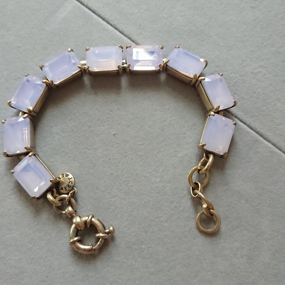 J. Crew Faceted crystal Gold tone and Pink Bracelet - Picture 7 of 8